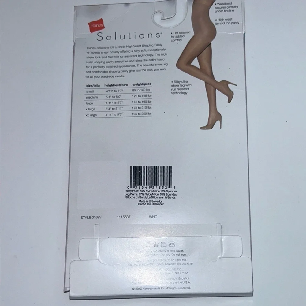 Hanes Black Ultra Sheer Pantyhose Size M Silky Hosiery Control Top Nylons